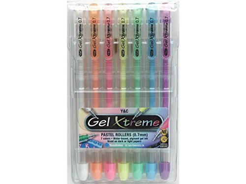 Yasutomo Y&C Gel Xtreme GX1017 0.7mm Set of 7 Assorted Pastel Pens