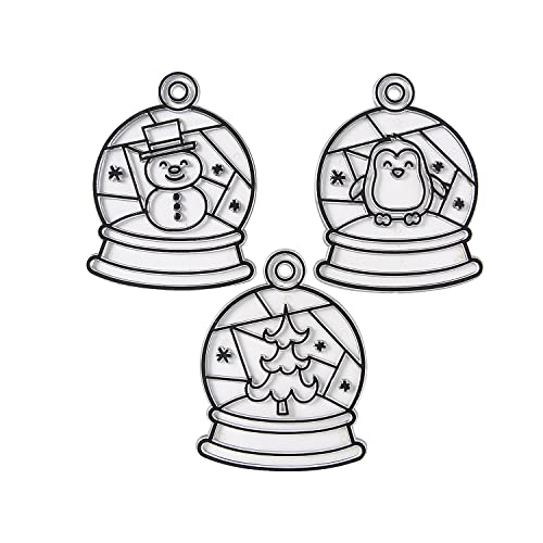 Fun Express Snow Globe Suncatchers - Craft Supplies - 24 Pieces
