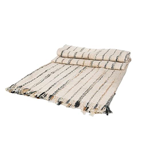 Blossom Bucket Throw Table Cover Slub Striped, 60-inch Length