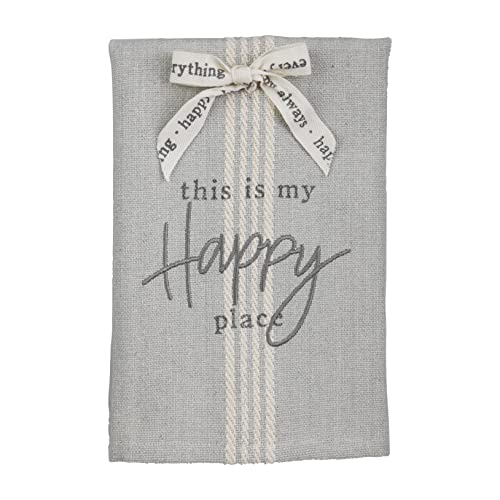 Mud Pie Happy Place Bow Hand Towel, 21-inch