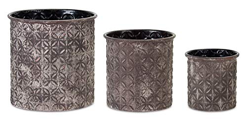 Melrose Intl. Pot (Set of 3) 6" H, 8" H, 10" H Tin