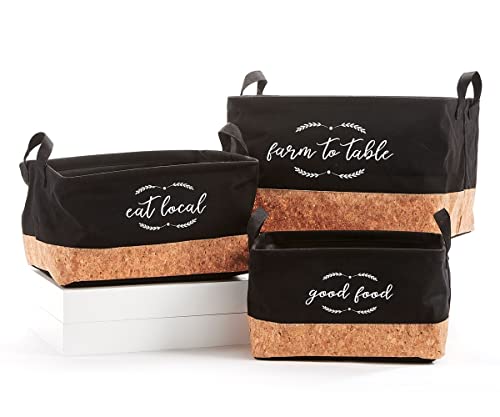 Giftcraft 716881 Nesting Storage Baskets with Sentiment, Set of 3, 14.5 inch, Polyester