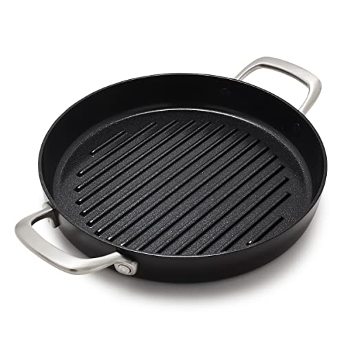 Cookware Company GreenPan GP5 Hard Anodized Advanced Healthy Ceramic Nonstick, 11" Round Grill Pan, PFAS-Free, Induction, Dishwasher Safe, Oven & Broiler Safe, Black
