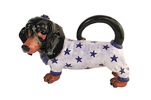 Blue Sky Clayworks Clayworkss Willie Dachshund Teapot, Multi