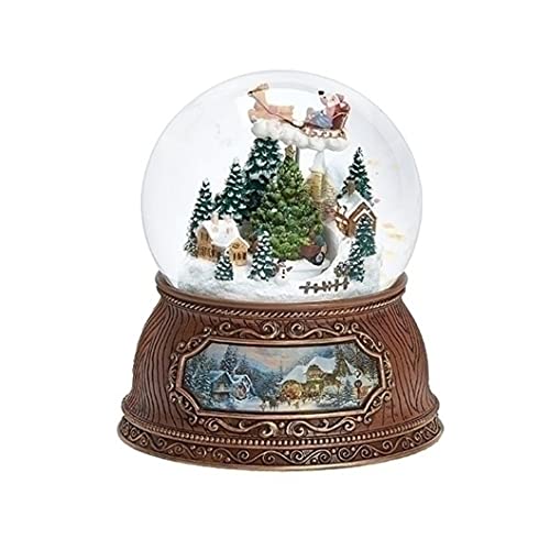 Roman 134735 Musical Santa and Town Dome with Rotating Tree, 5.7-inch Height