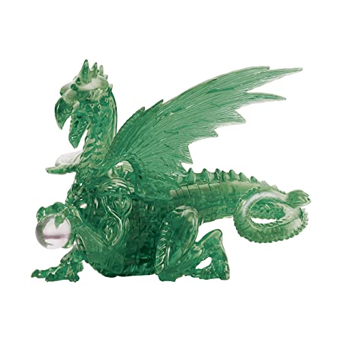 University Games 3D Crystal Puzzle - Dragon (Green): 56 Pcs