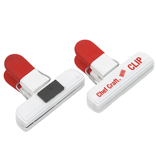 Chef Craft Magnetic Clips 2 Piece Set, 2 Inch, White
