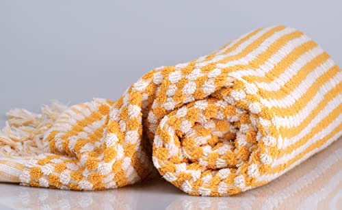 Kalkedon Towels Organic Turkish Cotton Bath Towel for Bathroom | 35 x 70 Inches | Large Soft Plush Fluffy Highly Absorbent Towel for Kitchen, Hand and Face (Sunflower, Bath Towel)