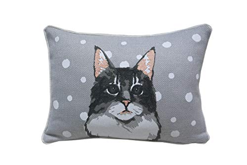 Comfy Hour Farmhouse Home Decor Collection 18x13Inch Cat Home Accent Lumbar Pillow Throw Cushion, Polyester