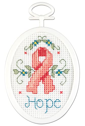 Design Works Crafts Janlynn 21-1528 Hope Mini Counted Cross Oval Stitch Kit, 2.75-Inch