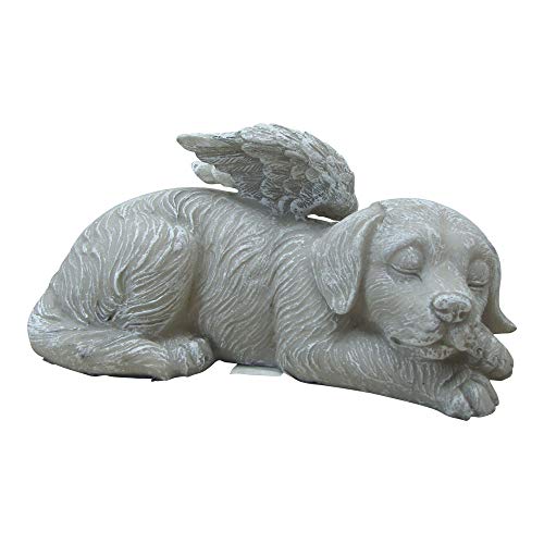 Comfy Hour Pet In Loving Memory Collection Resin Memorial Stone Sleeping Dog Angel Pet Statue, Handmade, Faithful Memory of Dog's Bereavement