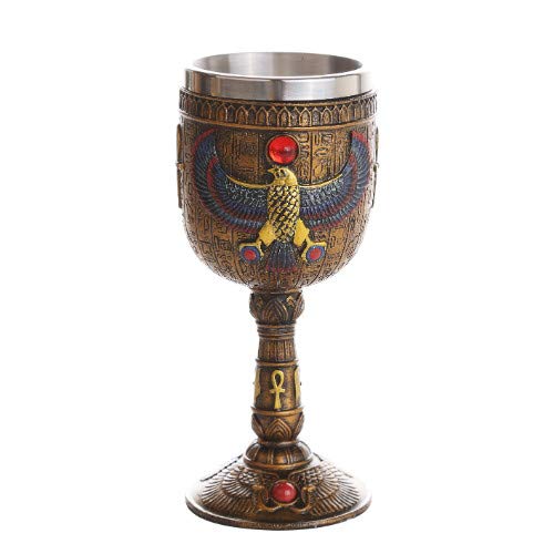 Pacific Trading Giftware Ancient Egyptian Winged Horus Falcon Ceremonial Chalice Cup 7oz Wine Goblet