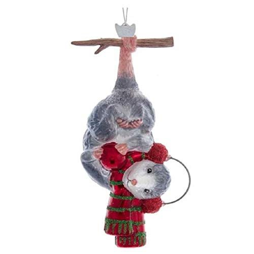 Kurt Adler NB1581 Noble Gems Hanging Christmas Possum Ornament, 5-inch High, Glass