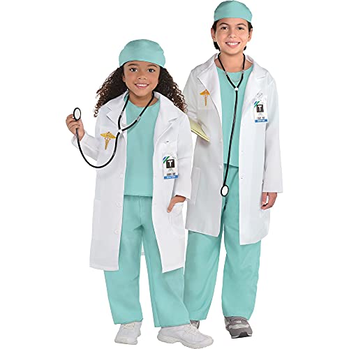 Amscan Kids Lab Doctor Costume Set | Medium (8-10) | 6 Pcs.