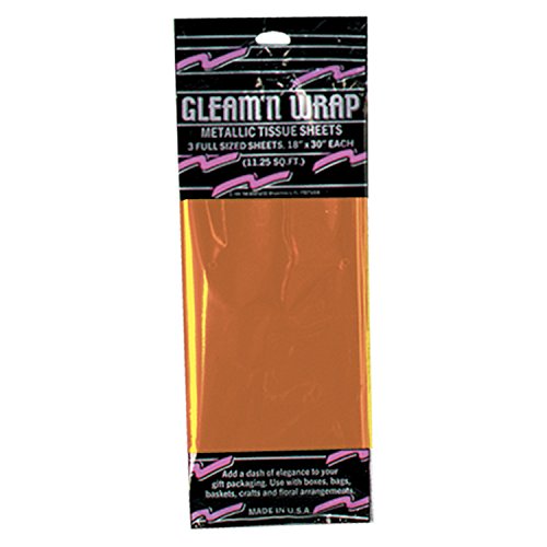 Beistle Gleam 'N Wrap Metallic Sheets (orange) Party Accessory  (1 count) (3/Pkg)