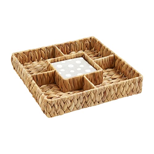 Mud Pie Woven Tray And Napkin Set, 13 1/4-inch