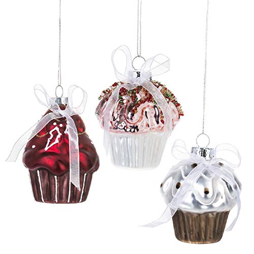 Ganz Midwest Cupcake Ornament, 4 Each of 3