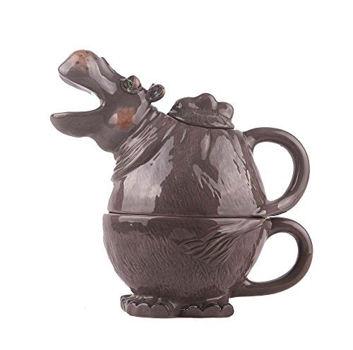 Blue Sky Clayworks Clayworks 7.5"X5"X7.5" Hippo Tea for One