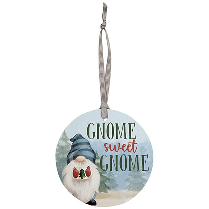 Carson Home Accents Gnome Sweet Gnome Hanging Ornament, 3.5-inch Diameter