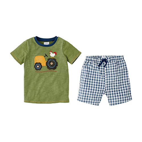 Mud Pie Baby Boy Farmhouse Short Set, Green, 12-18 Months