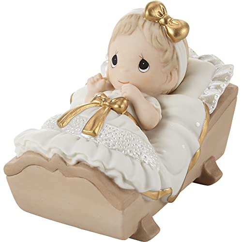 Precious Moments 212018 Cradled in His Love Girl Bisque Porcelain Figurine , White