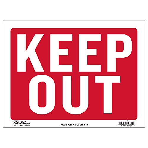 BAZIC Keep Out Sign 12"x16", Warning Stay Out Restricted Area Authorized, Plastic Signs for Home Store, Waterproof Indoor Signage, 1-Pack