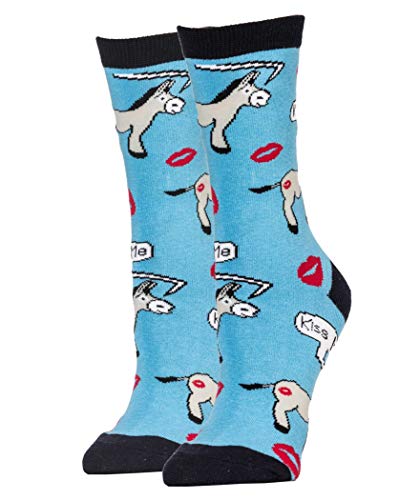 Oooh Yeah Socks Womens Cotton Crew Socks (Kiss My Ass)