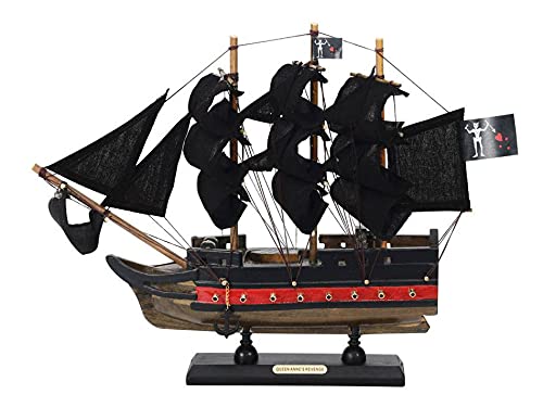 Hampton Iron HANDCRAFTED NAUTICAL D√Å‚àû√ªCOR Wooden Blackbeards Queen Annes Revenge Black Sails Limited Model Pirate Ship 12