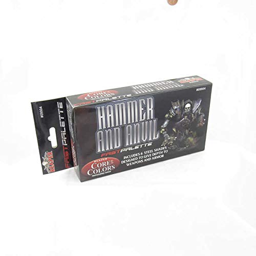 Reaper Miniatures 09904: Fast Palette: Hammer and Anvil - Steel Colors Master Series Core Color Paint Set