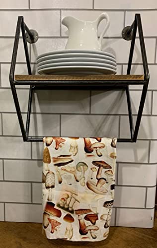 Great Finds W520 Wood and Iron Shelf with Towel Bar
