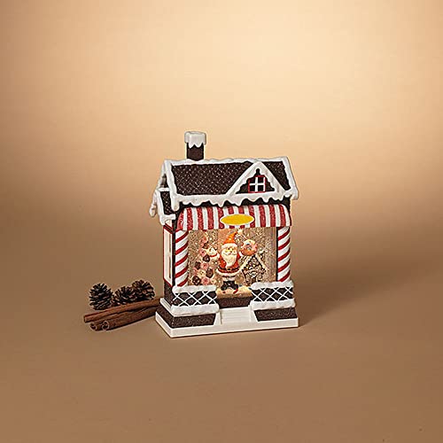 Gerson 2651250 Battery Operated Lighted Spinning Water Globe Candy Shop with Holiday Scene, 10-inch Height