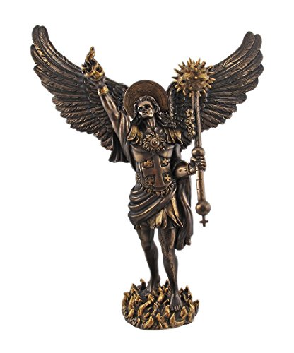 Pacific Trading Giftware PTC 12.75 Inch Archangel Uriel with Spear Religious Resin Statue Figurine