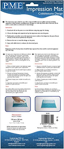 PME Cake Cobblestone Design Impression Mat for Cake Decorating, 12 x 6-inch