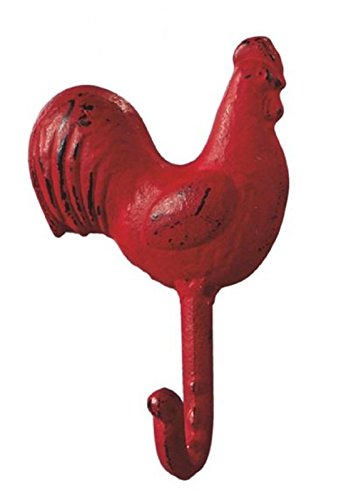 Ganz 122085 Colorful Rooster Wall Hook, 3 1/2" W. x 1 3/4" D. x 6" H, Assorted