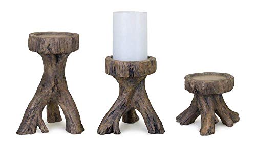 Melrose 82459 Resin Candleholder, Set of 3, 8-inch Height
