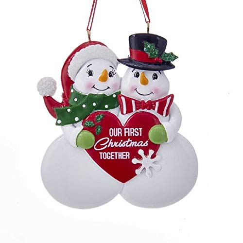 Kurt Adler "OUR FIRST XMAS TOGETHER" ORNAMENT, 3.75 inches