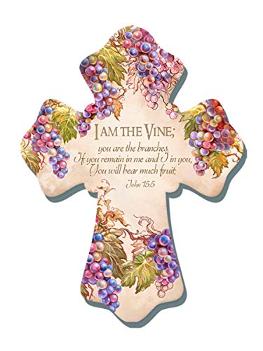 GELSINGER DBA Glow Decor Wall Cross-I Am The Vine/You are The Branches. (6" x 8")