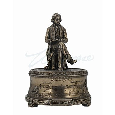 Unicorn Studios WU76633A1 Ludwig Van Beethoven Music Box Sculpture - Bronze