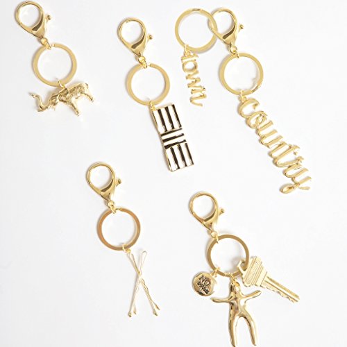 8 Oak Lane Shiny Brass Elephant Keychain