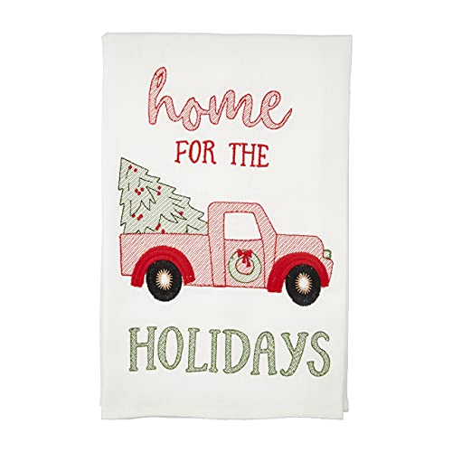 Mud Pie Merry Holiday Embroidery Towel, 26-inch