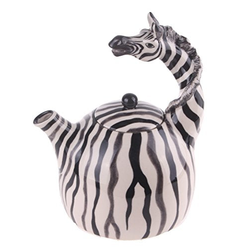 Blue Sky Clayworks Clayworks Zebra Teapot, 7.5 x 6.5 x 8.5"