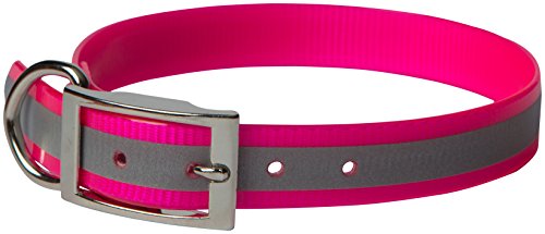 OmniPet 100D-RFPK23 Sunglo Reflective Regular Dog Collar, 1 x 23", Pink