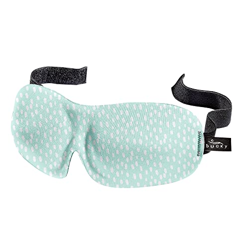 Bucky 40 Blinks No Pressure Printed Eye Mask for Travel & Sleep, Teal Dots, One Size