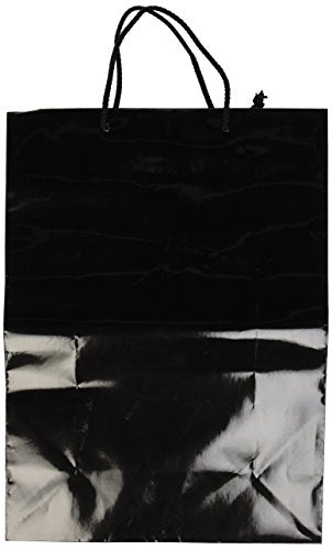 Amscan Party Favors Glossy Bag, 16 3/4"H x 12 1/4"W x 5 1/2"D, Black