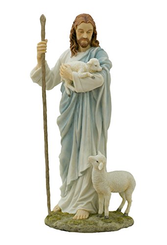 Unicorn Studio 11.38 Inch Jesus The Shepherd Decorative Figurine, Pastel Color