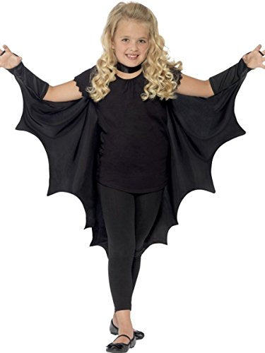 Smiffys Kids Unisex Vampire Bat Costume, Wings, Black, One Size, 44414