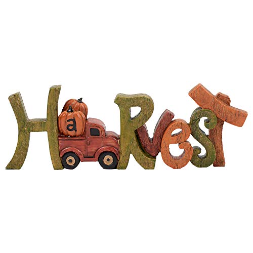Delton Products Resin Harvest Sign 9.5 Inches x 4.5 Inches Home Decor