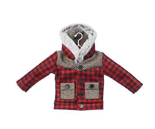 Giftcraft 683381 Christmas Plaid Jacket with Hanger Ornament, 10-inch Length, Polyester