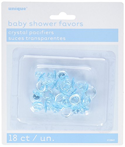 Unique Industries Blue Pacifier Boy Baby Shower Favor Charms, 18ct