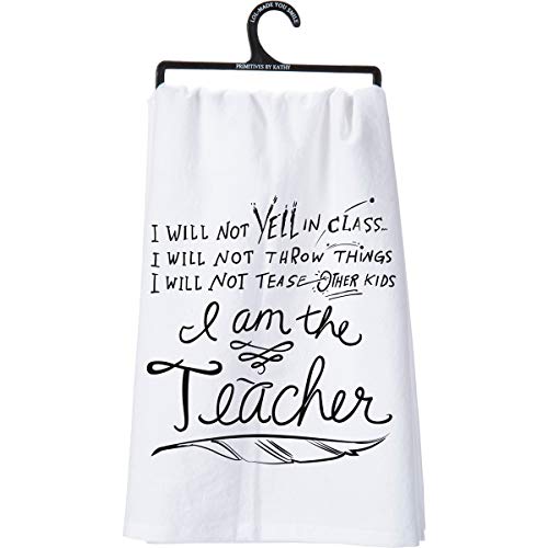 Primitives by Kathy The Teacher Tea Towel, 28-Inch by 28-Inch